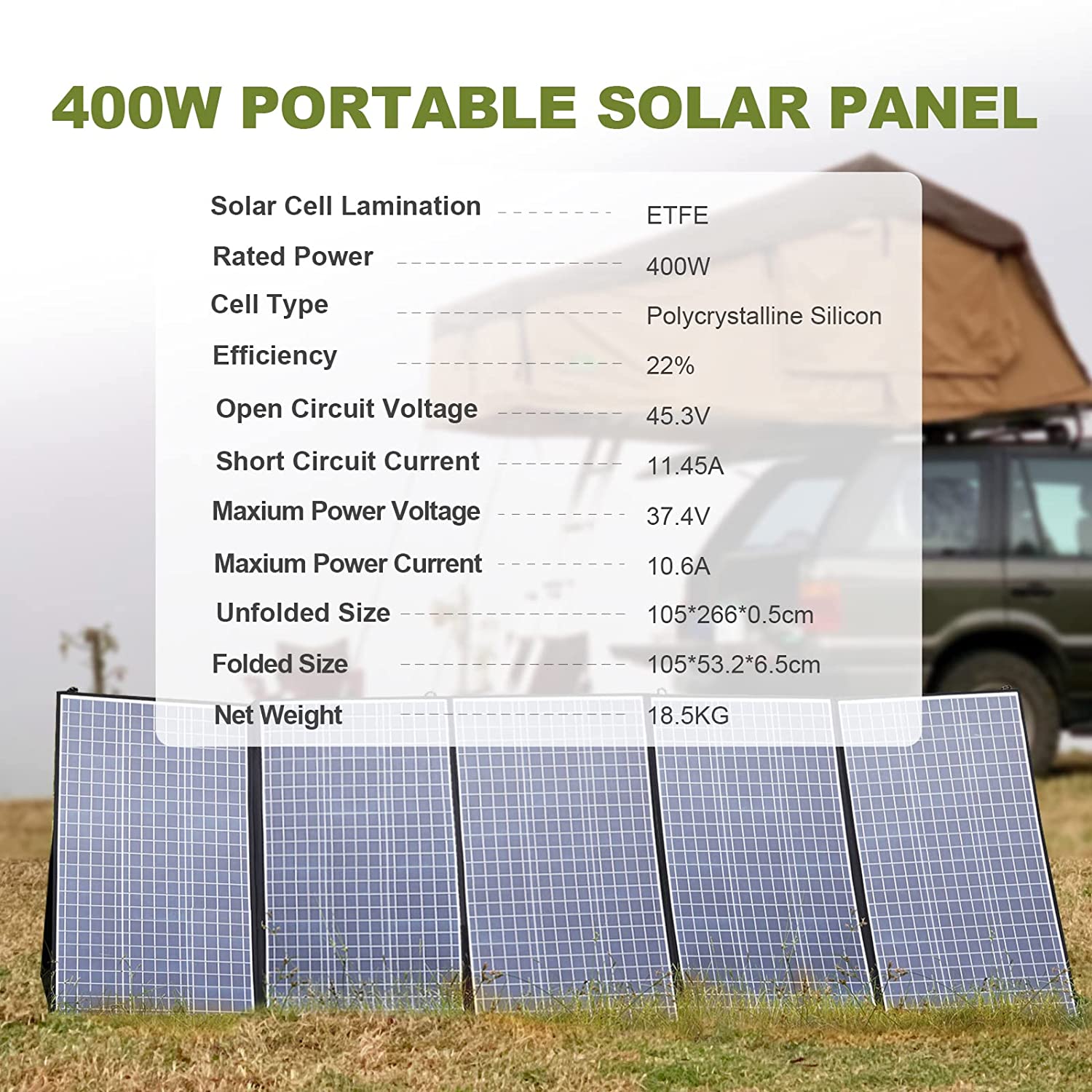 ALLPOWERS Panel solar plegable - Rv Solar Kit 400W reseña y precio